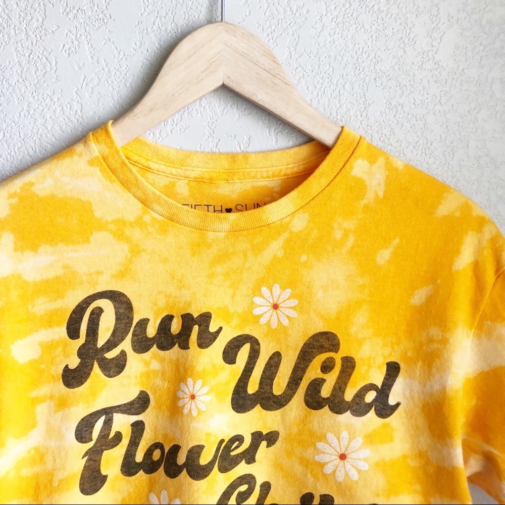 FIFTH SUN boho hand tie dyed cropped top M - Picture 3 of 7
